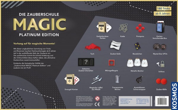 PROFI-Zauberkasten "Die Zauberschule MAGIC- PLATINUM Edition" - ab 8 Jahren