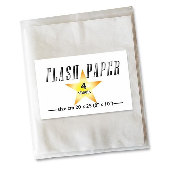 Flash Paper - Vier Blätter,  20x25 cm Blätter - weiss